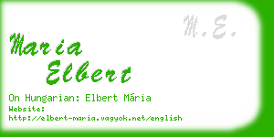 maria elbert business card