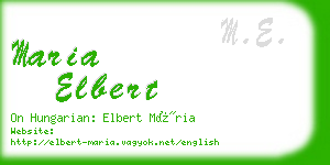 maria elbert business card